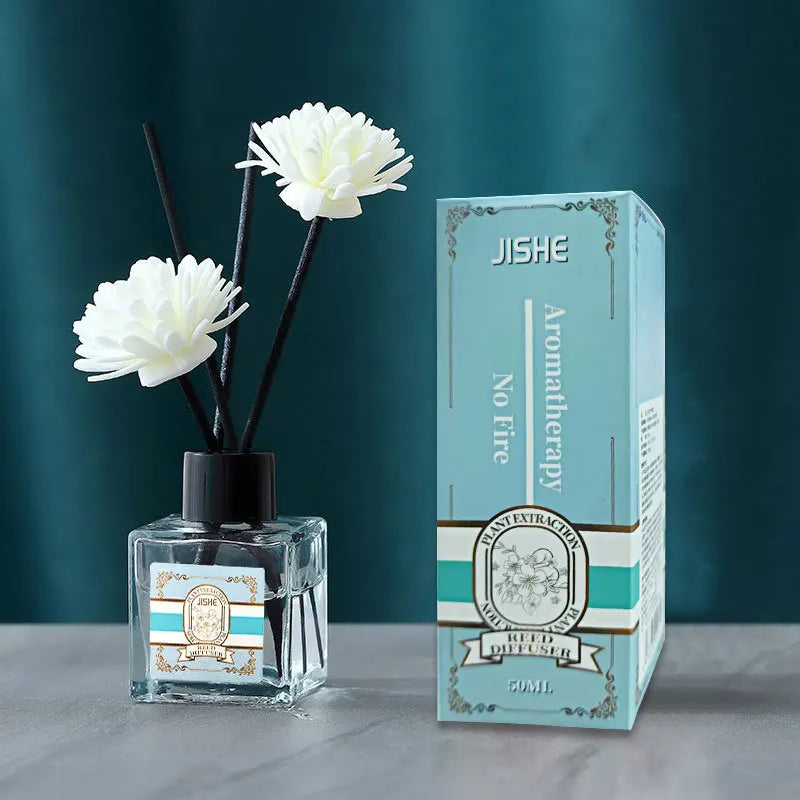 50ml Hotel-Style Flameless Aromatherapy Diffuser – Gardenia Scent with Vine Branch Design