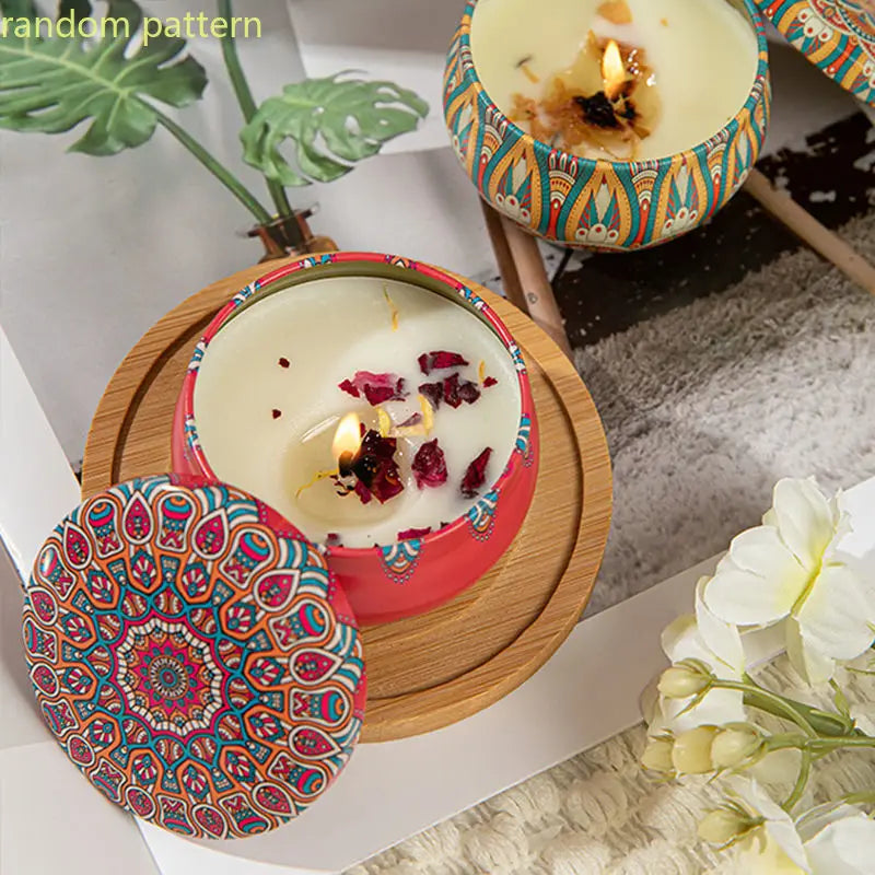 Osmanthus Gardenia Fragrance Candles with Petals Small Romantic Fragrance Candles for Girls' Birthday Gifts Home Aromatherapy