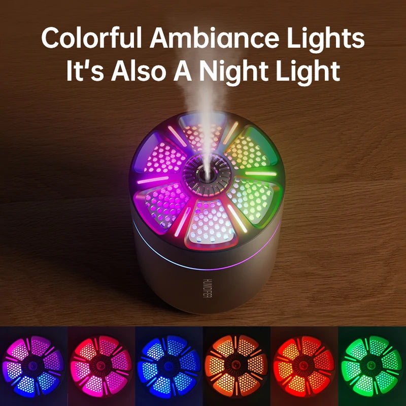 Powerful and Efficient Air Humidifier 180ML Aromatherapy Aroma Diffuser Essential Oil with Colorful Lights for Home Car Bedroom