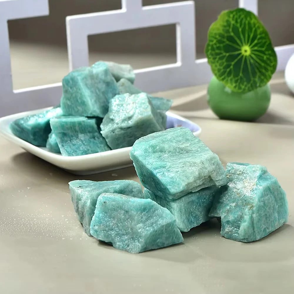 Natural Amazonite Gemstone Crafts Reiki Gifts For Home Decoration Crystal Ornaments And Aromatherapy Stone Diffuser Stone