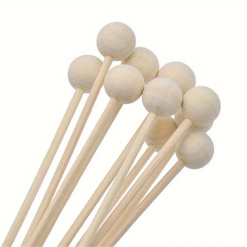 30Pcs/Lot Fireless Wood Ball Aroma Reed Diffuser Sticks Fragrance Diffuser Aromatherapy Rattan Reed Stick DIY Home Decoration