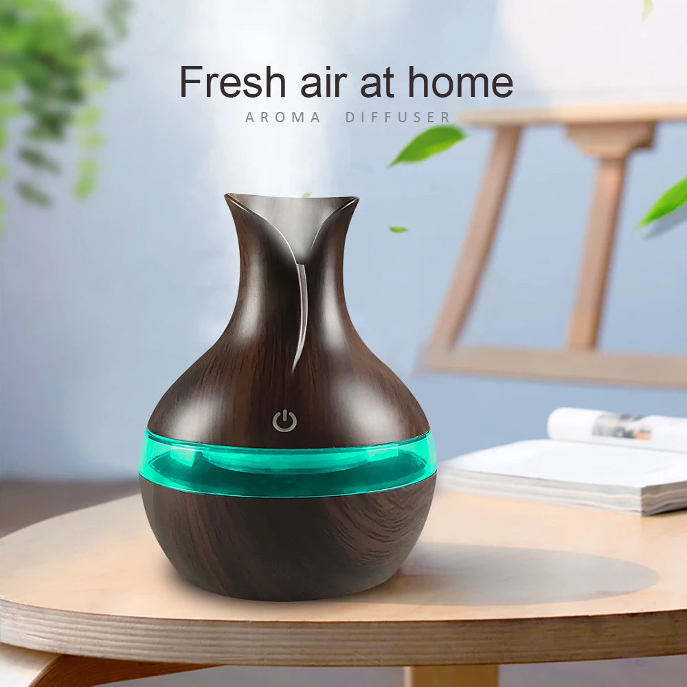 300ml USB Aromatherapy Diffuser – Mini Cool Mist Humidifier for Home, Office & Travel – Includes 2 Essential Oils