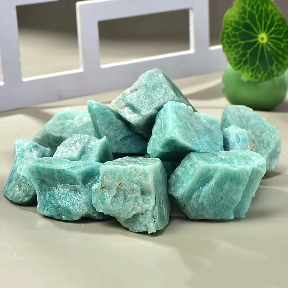 Natural Amazonite Gemstone Crafts Reiki Gifts For Home Decoration Crystal Ornaments And Aromatherapy Stone Diffuser Stone