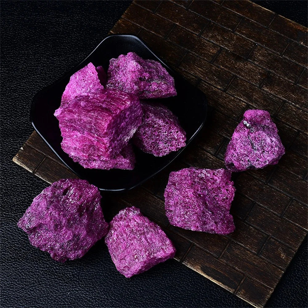 Natural red corundum raw stone aromatherapy diffuser stone crystal decorative stone mineral specimen red corundum gemstone