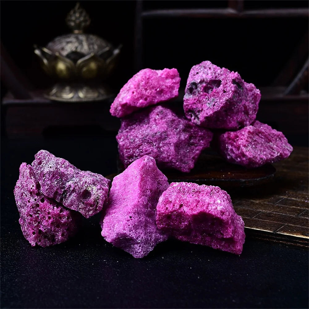 Natural red corundum raw stone aromatherapy diffuser stone crystal decorative stone mineral specimen red corundum gemstone