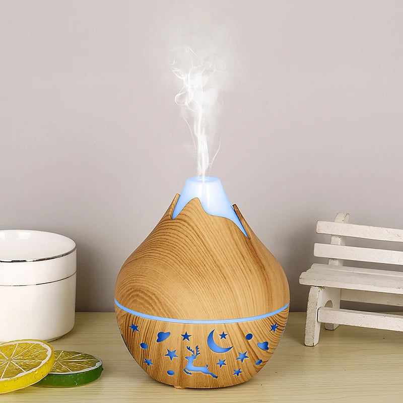 USB Ultrasonic Cool Mist Sprayer Essential Oil Fragrance 200ml Mini Home Wood Grain Air Humidifier Electric Air Aroma Diffuser