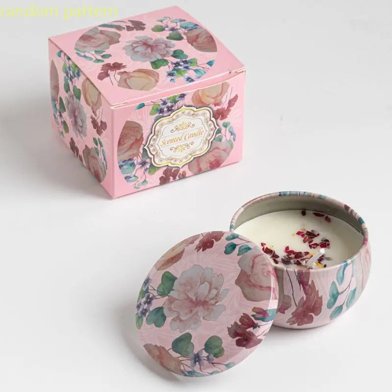 Osmanthus Gardenia Fragrance Candles with Petals Small Romantic Fragrance Candles for Girls' Birthday Gifts Home Aromatherapy