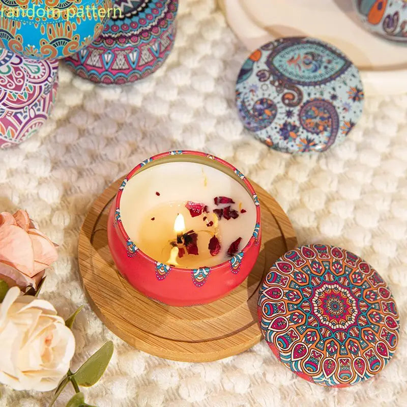 Osmanthus Gardenia Fragrance Candles with Petals Small Romantic Fragrance Candles for Girls' Birthday Gifts Home Aromatherapy