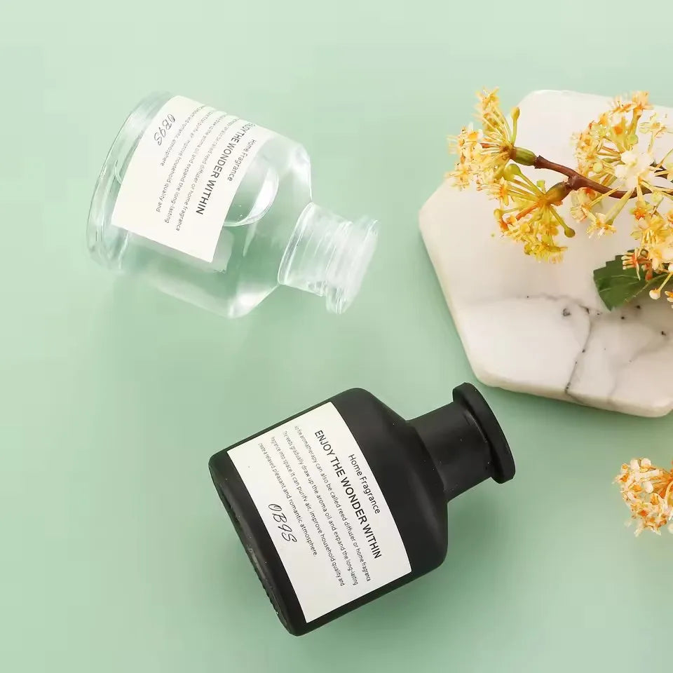 Clearance!! Highly 50ml Reed Diffuser Set with Fiber Stick Aromatherapy Diffuser Essential Oil for Home Decoration Air Freshener