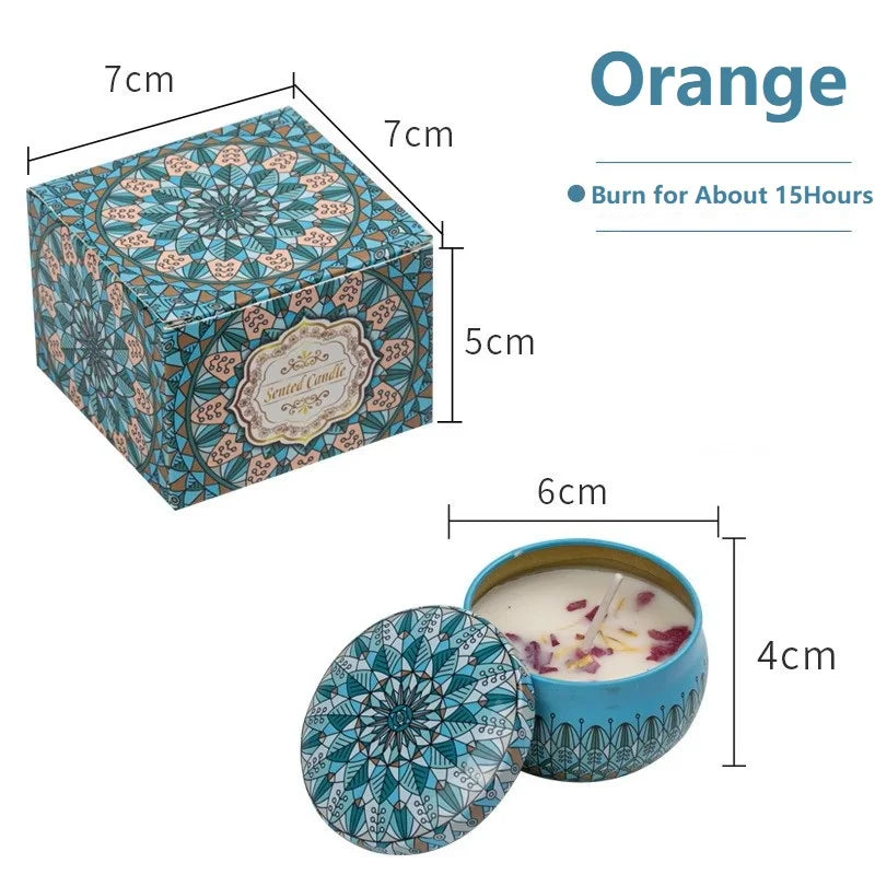 1PCS Vintage Can Candles Soy Wax Flower Fragrance Scented Candle Home Decoration  Candle Jars for Wedding Ceremony Birthday Gift