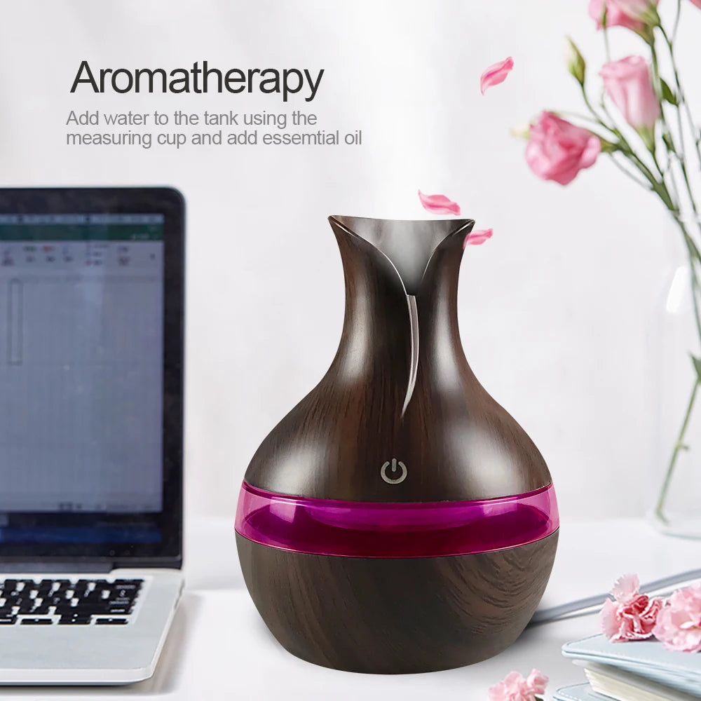 300ml USB Aromatherapy Diffuser – Mini Cool Mist Humidifier for Home, Office & Travel – Includes 2 Essential Oils