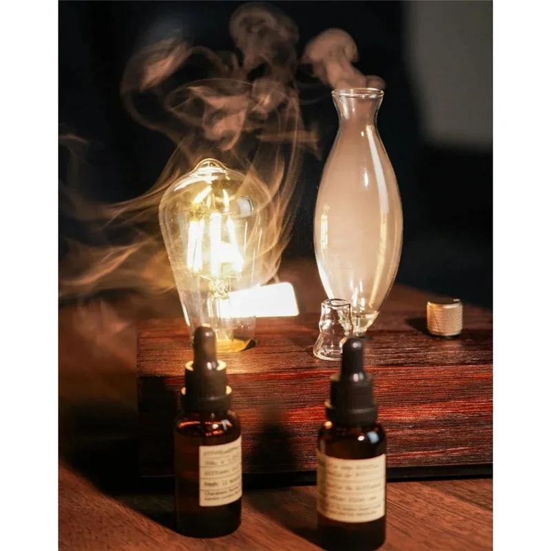 A69eessential Oil Diffuser Waterless Operated Aromatherapy Diffuser Home Office Wood And Glass Aroma Diffuser Scent Machine