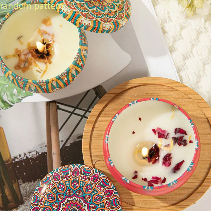 Osmanthus Gardenia Fragrance Candles with Petals Small Romantic Fragrance Candles for Girls' Birthday Gifts Home Aromatherapy