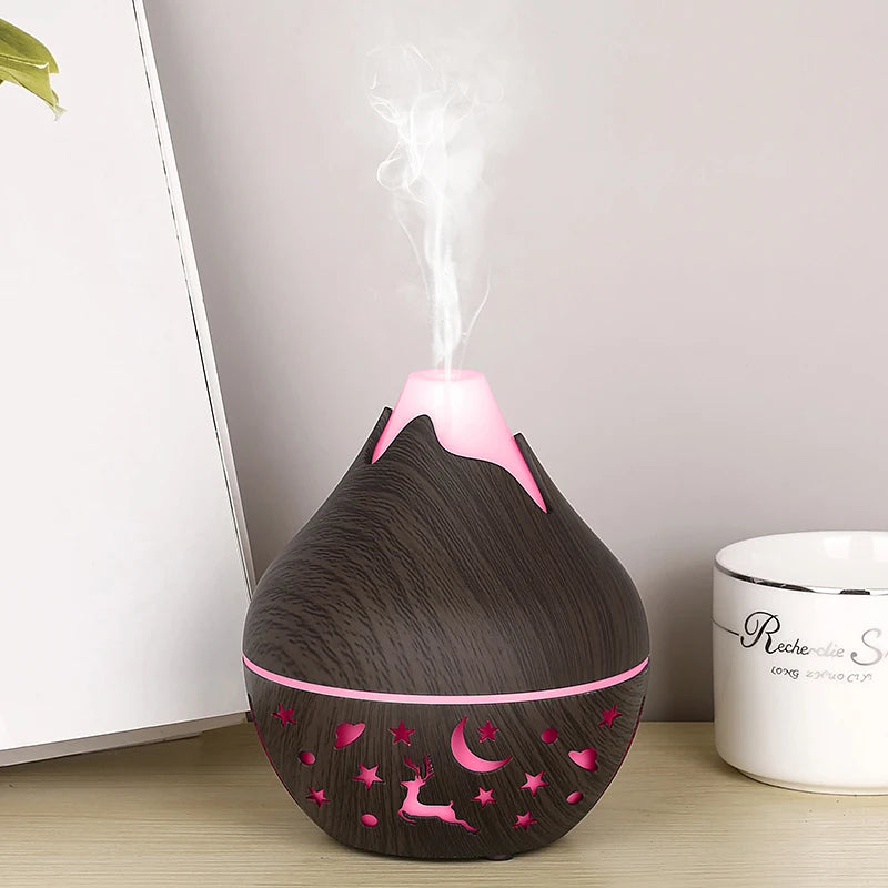 USB Ultrasonic Cool Mist Sprayer Essential Oil Fragrance 200ml Mini Home Wood Grain Air Humidifier Electric Air Aroma Diffuser